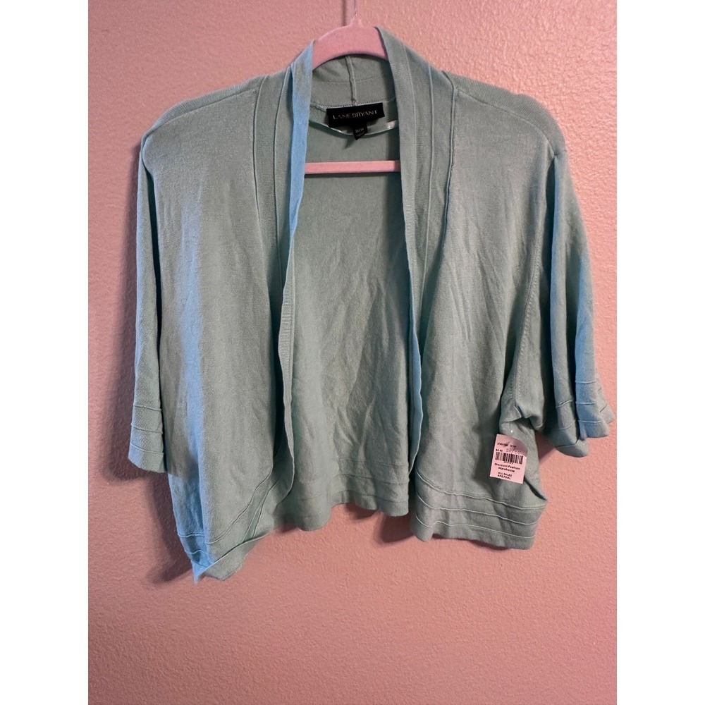 Lane‎ Bryant Open Front Cardigan Cropped 3/4 Sleeve Plus Size 26/28